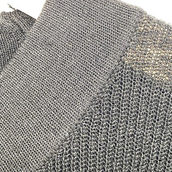 EILEEN FISHER Sweater S M Organic Linen Blend Ribbed Tunic 3/4 Sleeve Black - Picture 7 of 12